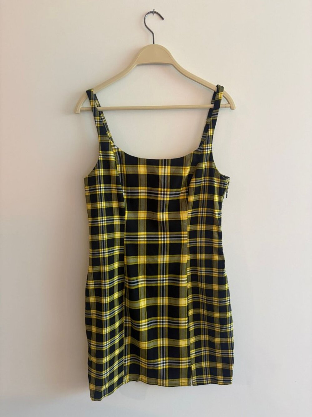 Zara Trafaluc Yellow Plaid Mini Dress | Size Medium | 90s Y2K Clueless